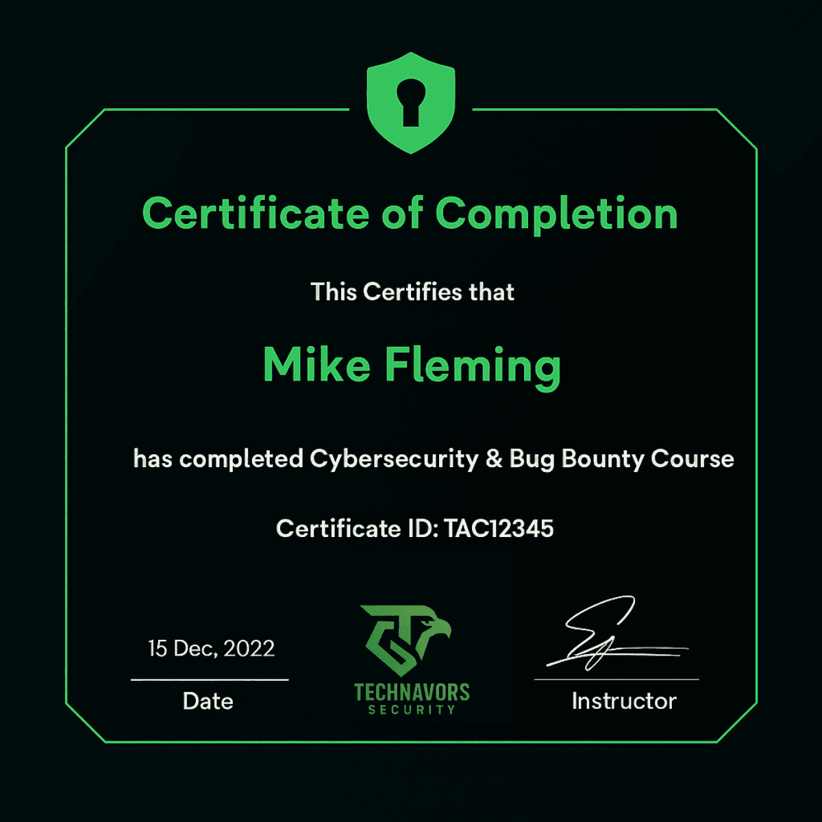Technavors Academy Certificate